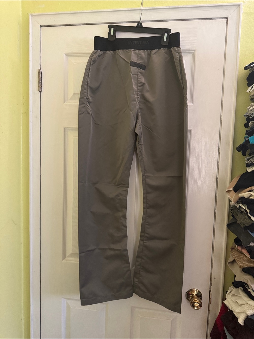 MEN’s Fear of God Gray Nylon Pants with Black Waistband size MEDIUM (30-33)